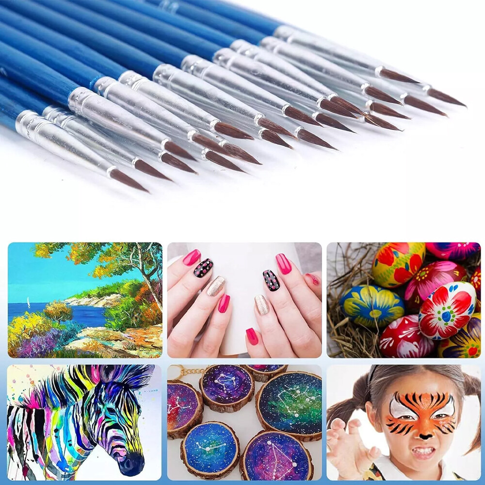 100PCS Very Small Paint Brushes Fine Tip for Nail Art Model Craft Painting Blue