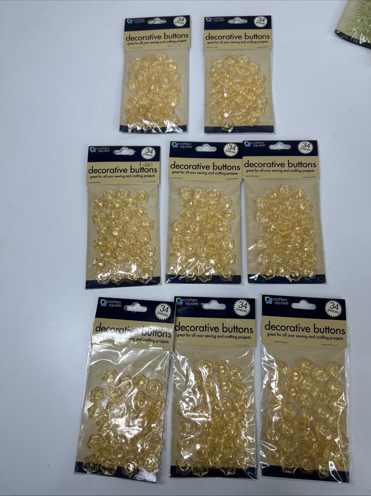 Crafters Square Buttons Lot Flower Sewing Jewelry Craft Marble Acrylic Plastic