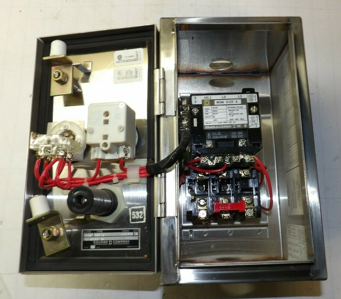 NEW SQUARE D SS ENCLOSED SIZE 0 MOTOR STARTER 4/4X 600 VAC 120 V COIL 8536SBW12