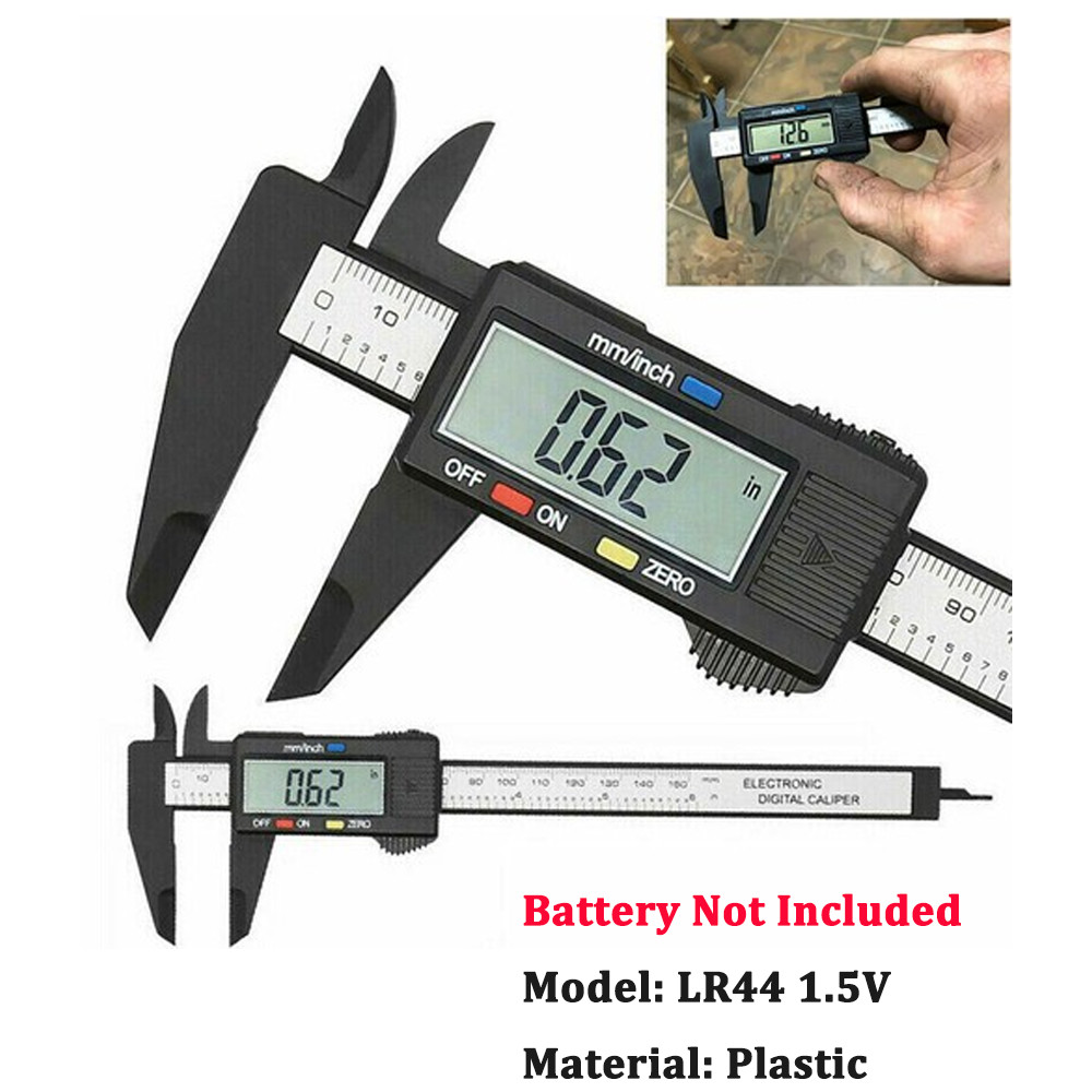 Digital Caliper 6" 150mm Micrometer LCD Gauge Vernier Measuring Ruler No Battery