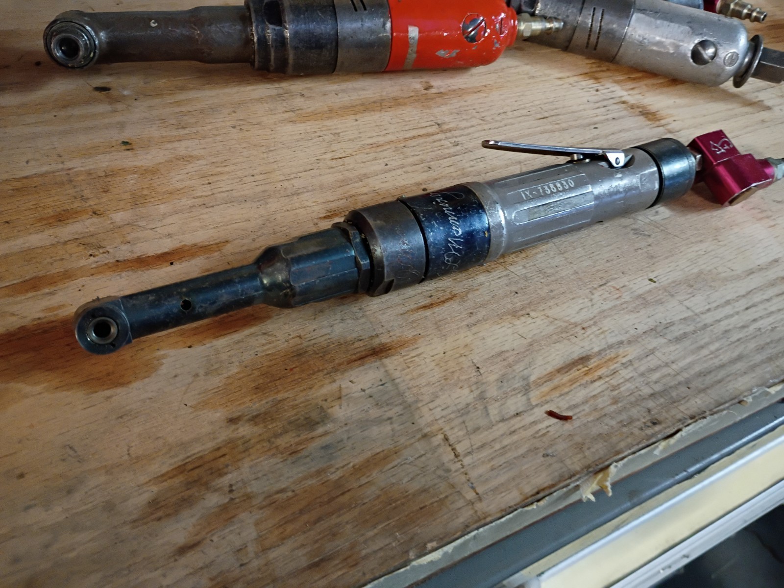 Lot Of 3 Right Angle Air Drill Motors Threaded