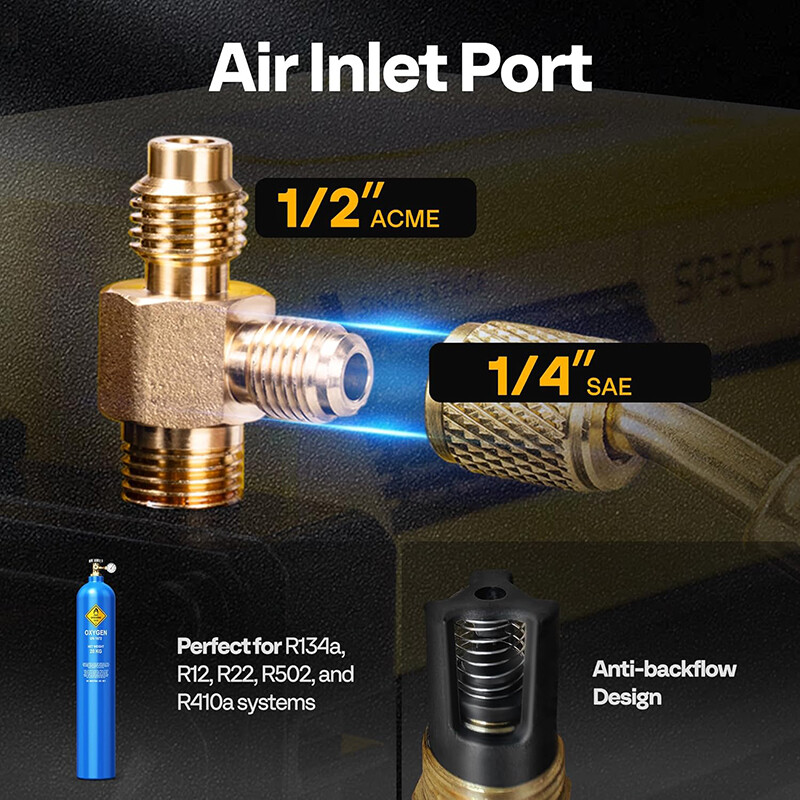 1/3 HP 4.5 CFM 1-Stage HVAC Vacuum Pump & 4 Way AC Manifold Gauge Set for R134a