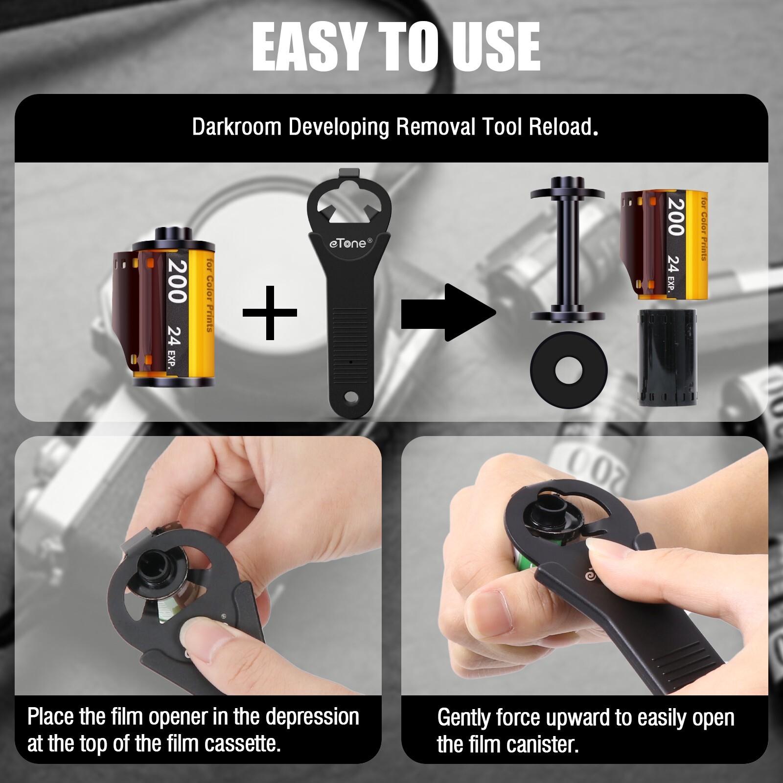 35mm 135 Film Cassette Cartridge Opener Darkroom Developing Removal Reload Tool