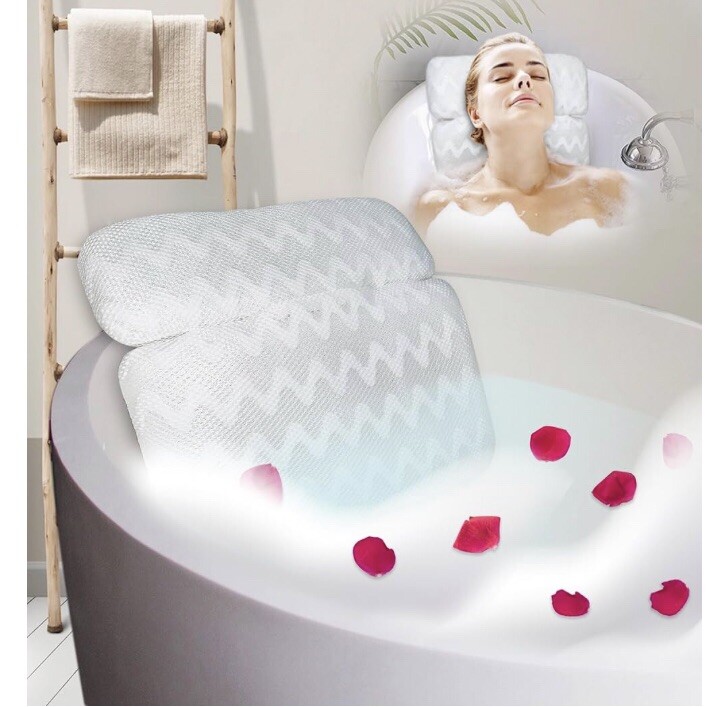 Viventive Luxury Bath Pillow - Non-Slip & Extra Thick - Bathtub - Flat Headrest