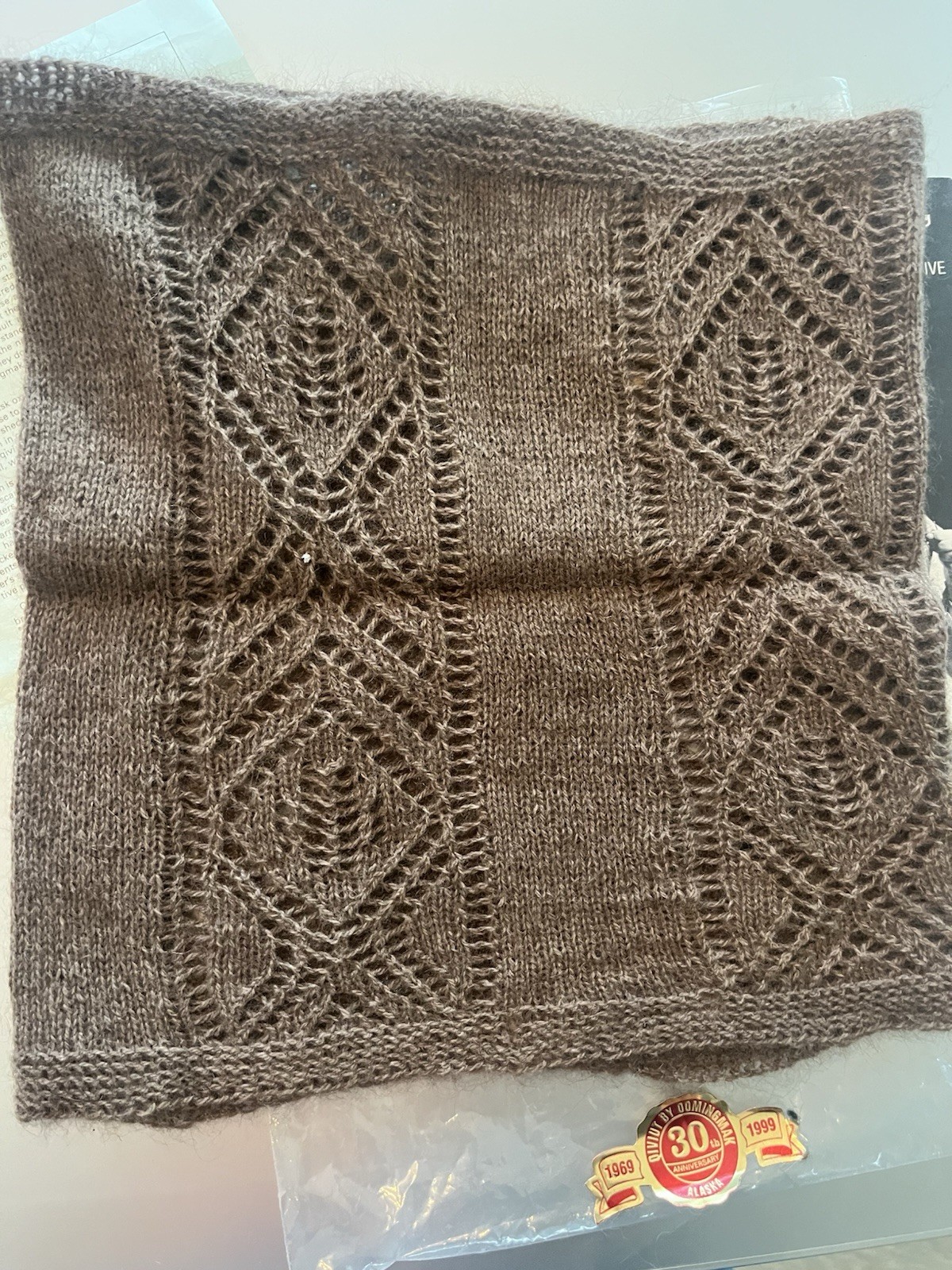 Authentic Qiviuk 100% Musk Ox Oomingmak Eskimo Smoke Ring Handknit Alaskan