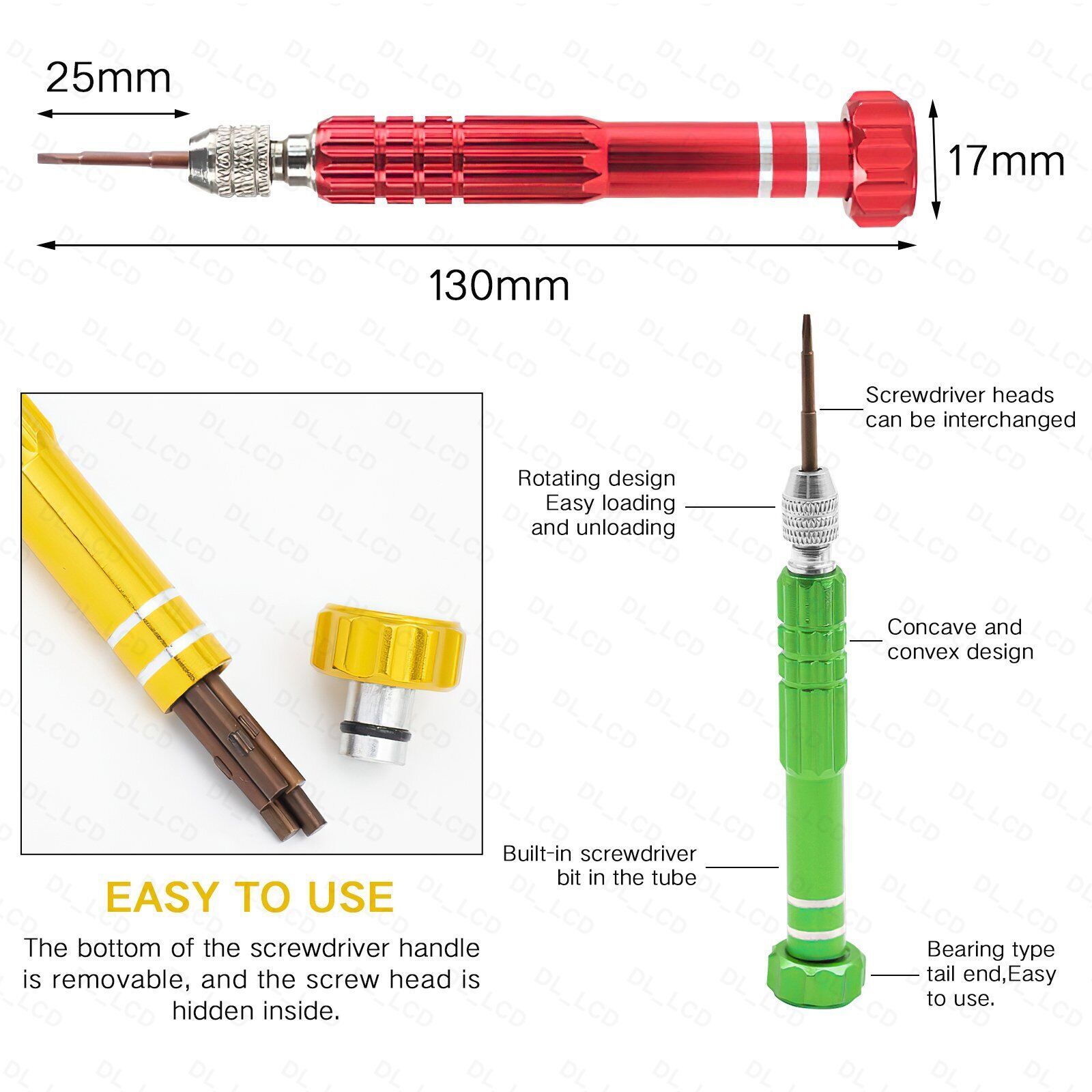 Small Screwdriver Watch Glasses Mini Set, Micro Precision Tiny Screwdriver Set S