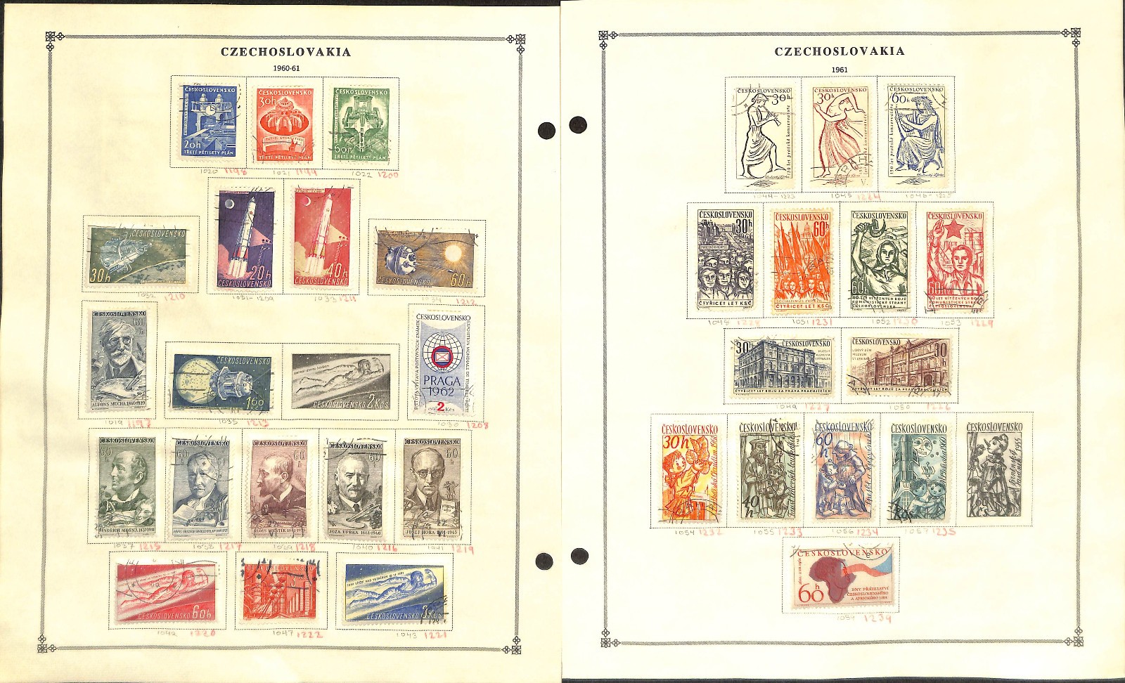 Czechoslovakia Stamp Collection on 60 Scott International Pages, 1918..1996 (BA)