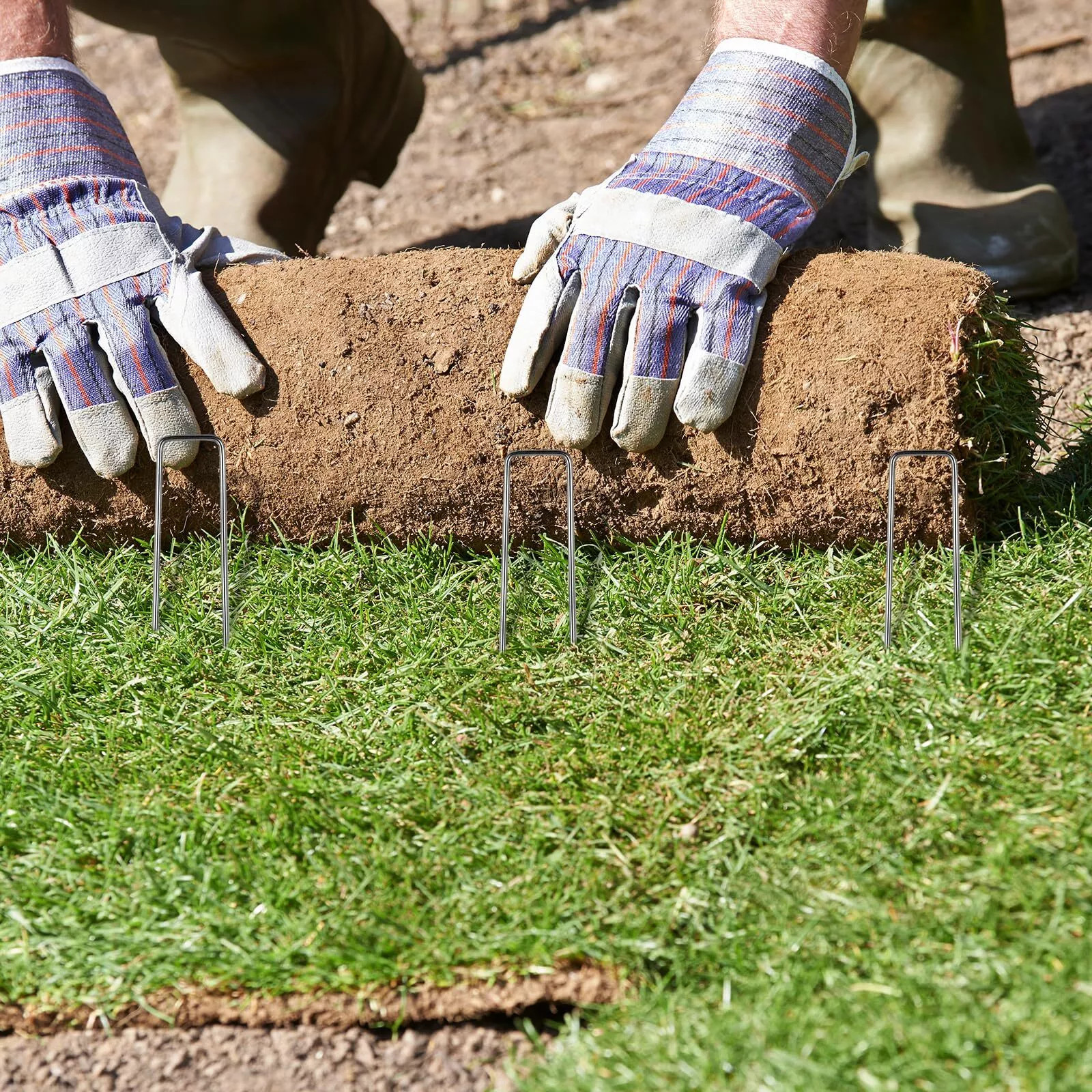 6 inch Landscape Sod Staples Sturdy Garden Stakes Weed Barrier Fabric Pins 500 x