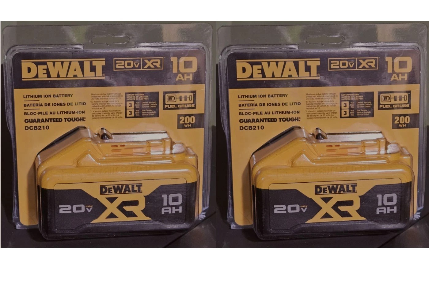 2 PACK DeWALT DCB210-2 20V MAX XR 10.0 AH Lithium-Ion Battery Tool Batteries New