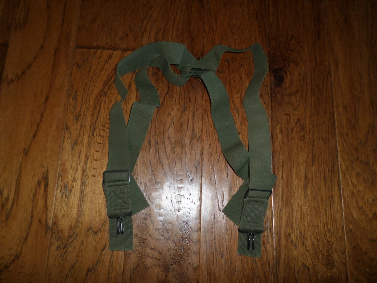 VINTAGE MILITARY ISSUE M-1950 TROUSER PANT SUSPENDERS ELASTIC OD GREEN USA MADE
