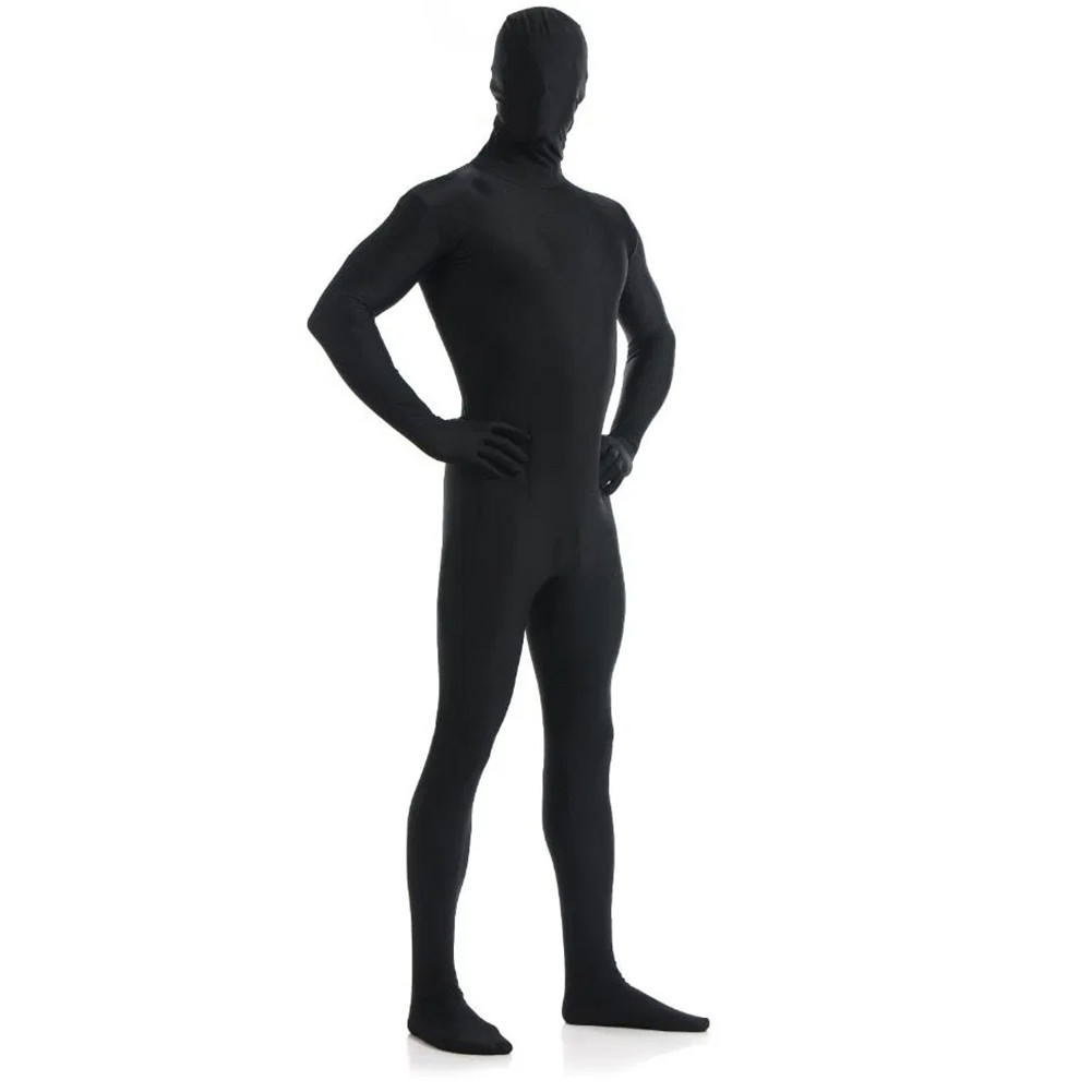 AltSkin ZENTAI SUIT - FULL BODY COSTUME - BLACK ZIPPERED STRETCH SUIT (9 Sizes!)