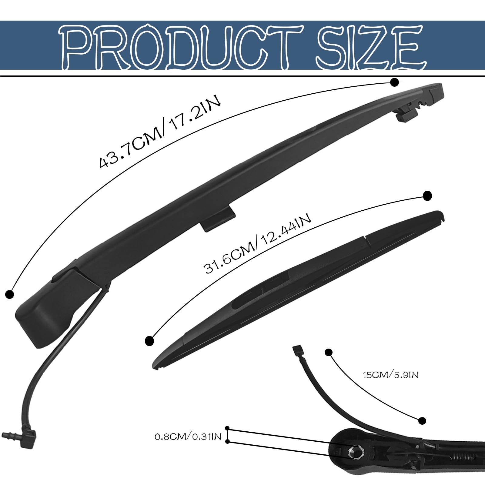 Car Rear Windshield Wiper Arm, Car Wiper, Cinpatible With GC Yukon, Chevy