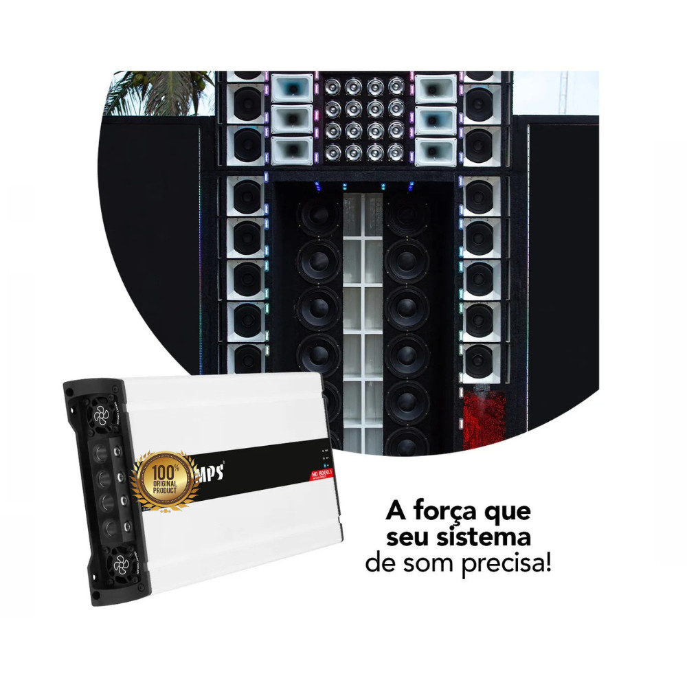 Taramps MD 8000.1 1 Ohm Amplifier 8000 Watts RMS Class D 1 Channel