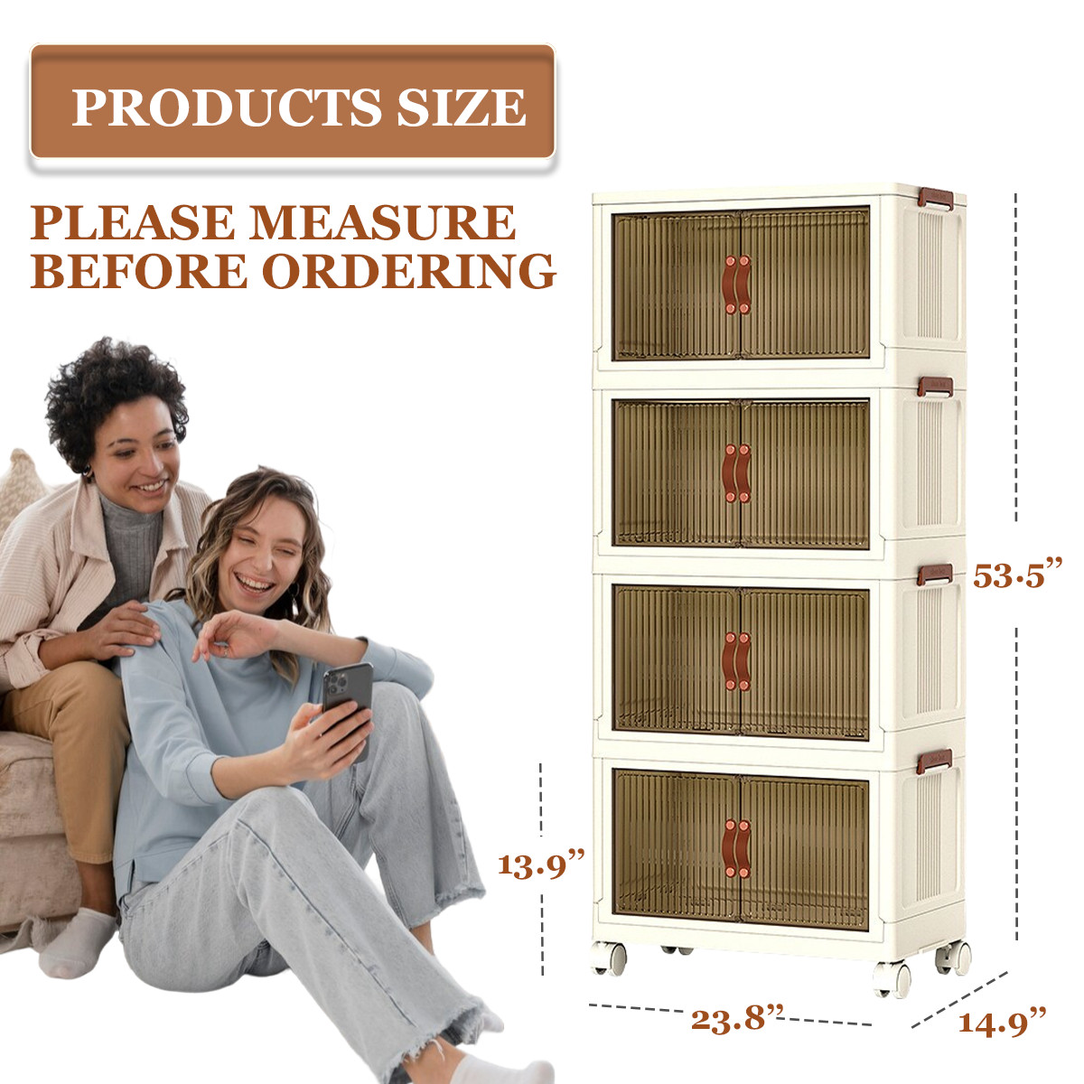 Large Stackable Collapsible Storage Bins with Wheels Lids for home bedroom