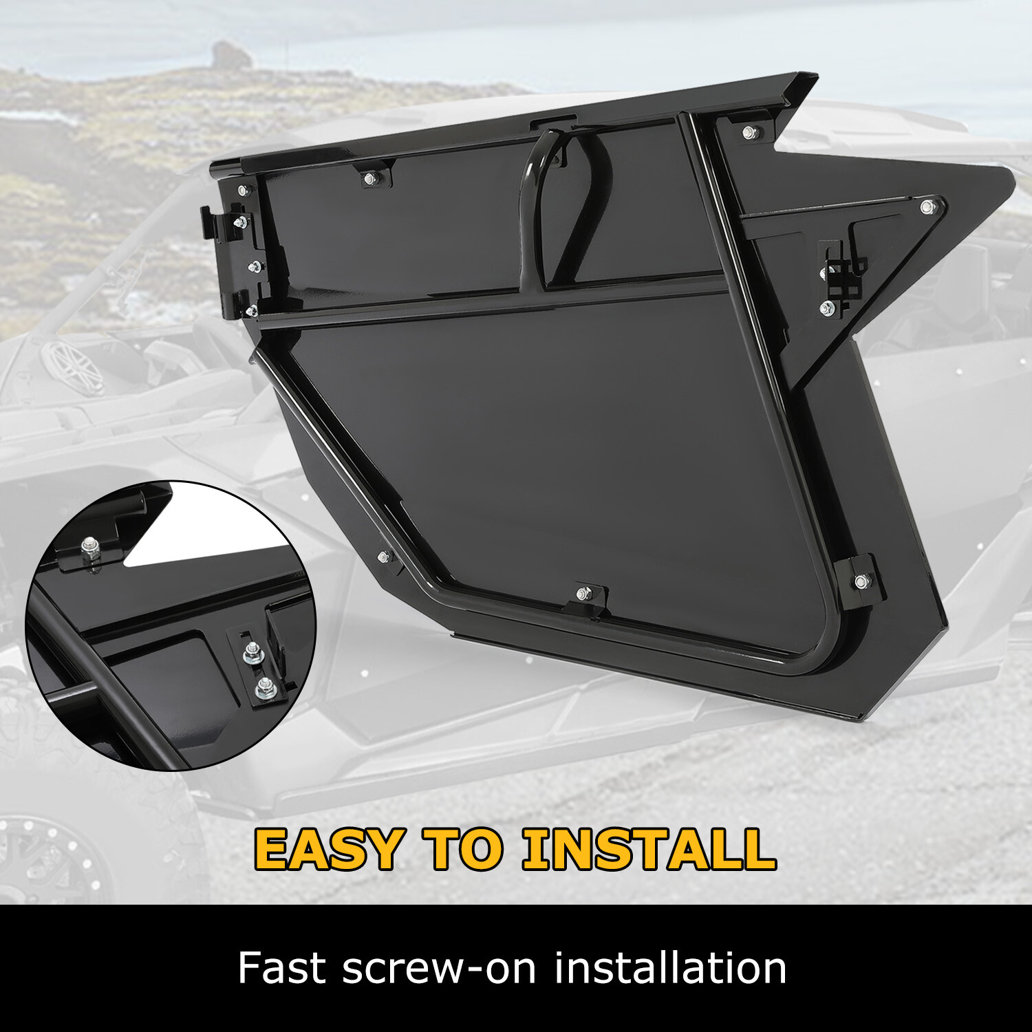 Black Aluminum Door Panel For CAN AM X3 1000 Full Doors 2017 2018 2019 -2023