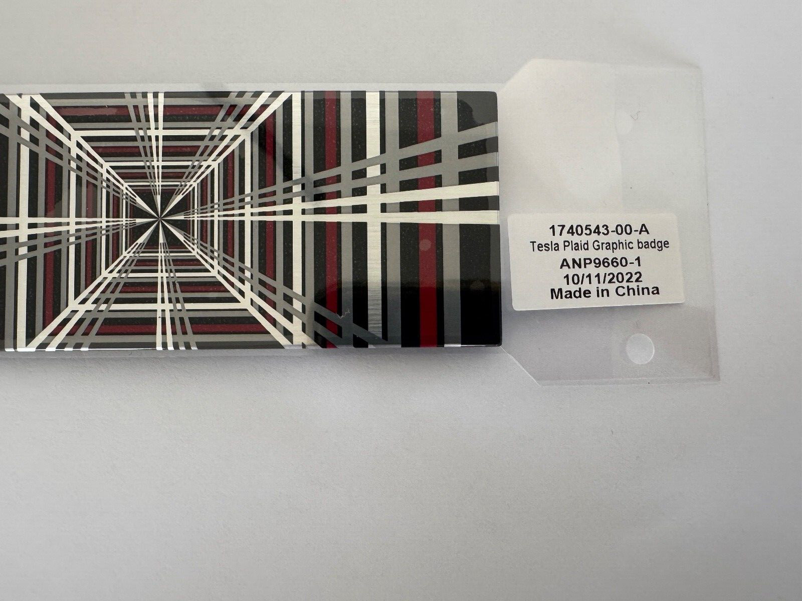 NEW OEM TESLA Model S X Plaid REAR Badge 1740543-00-A