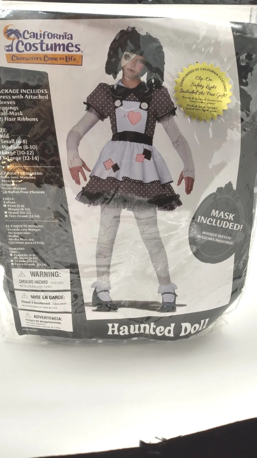 California Costumes Haunted Girl Ragdoll Halloween Costume Child SZ M 8-10