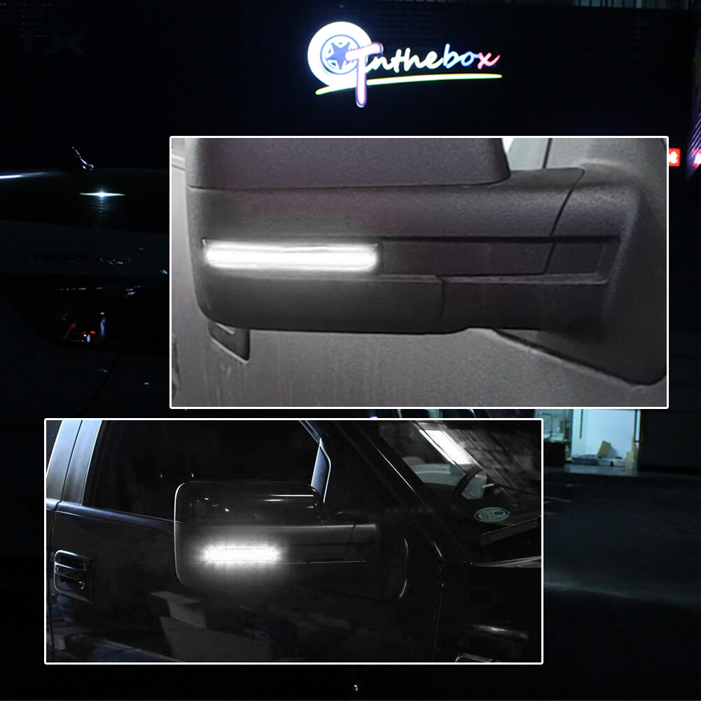 2x LED Side Mirror Reflector White Turn Signal Light For 09-14 Ford F-150 Raptor