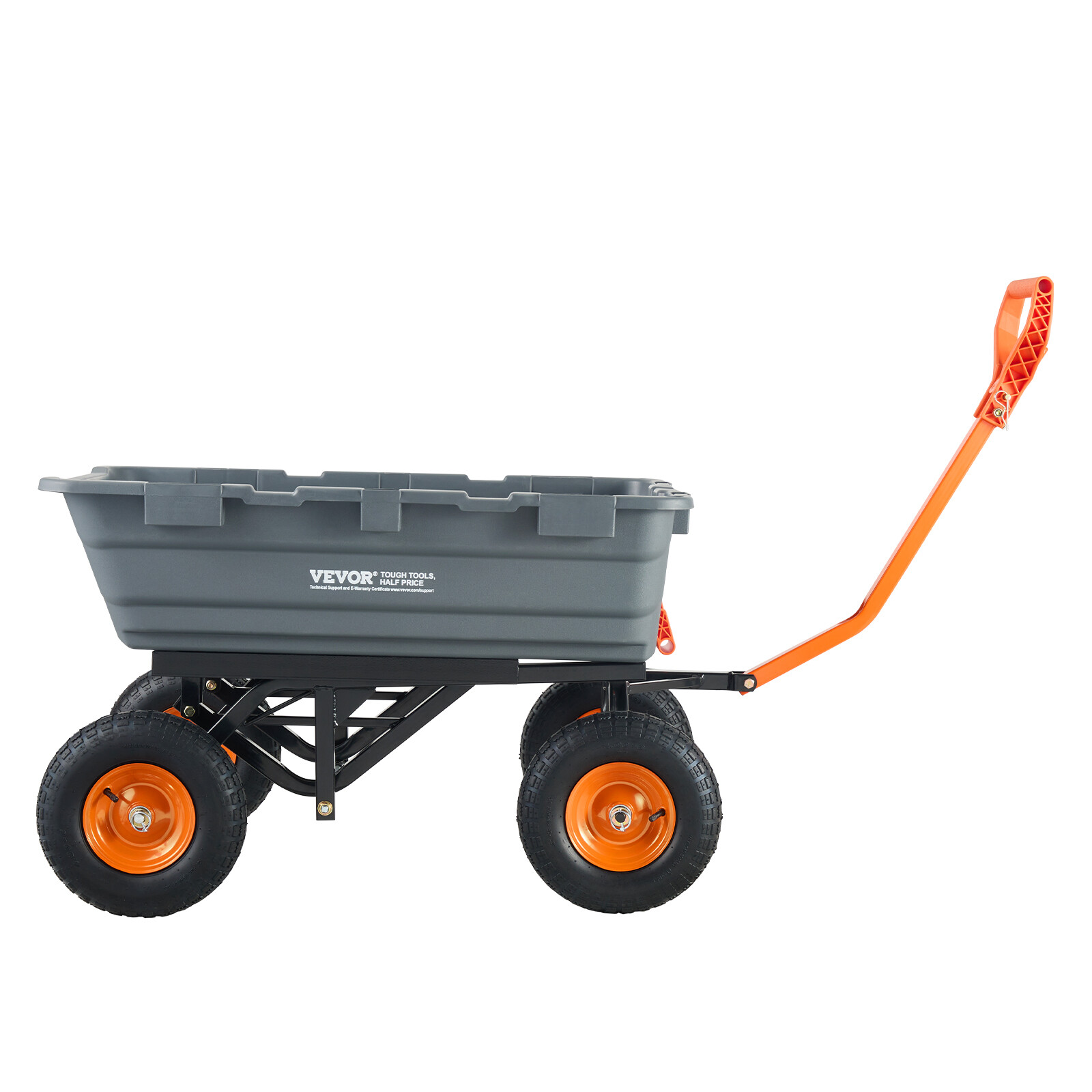 VEVOR Poly Garden Dump Cart Heavy-duty Yard Carts and Wagons 1500 lbs 13" Tires