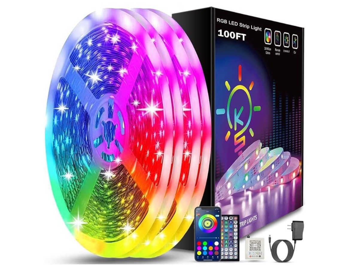 100Ft LED Strip Lights, Smart Light with App Remote Control, RGB LED Lights