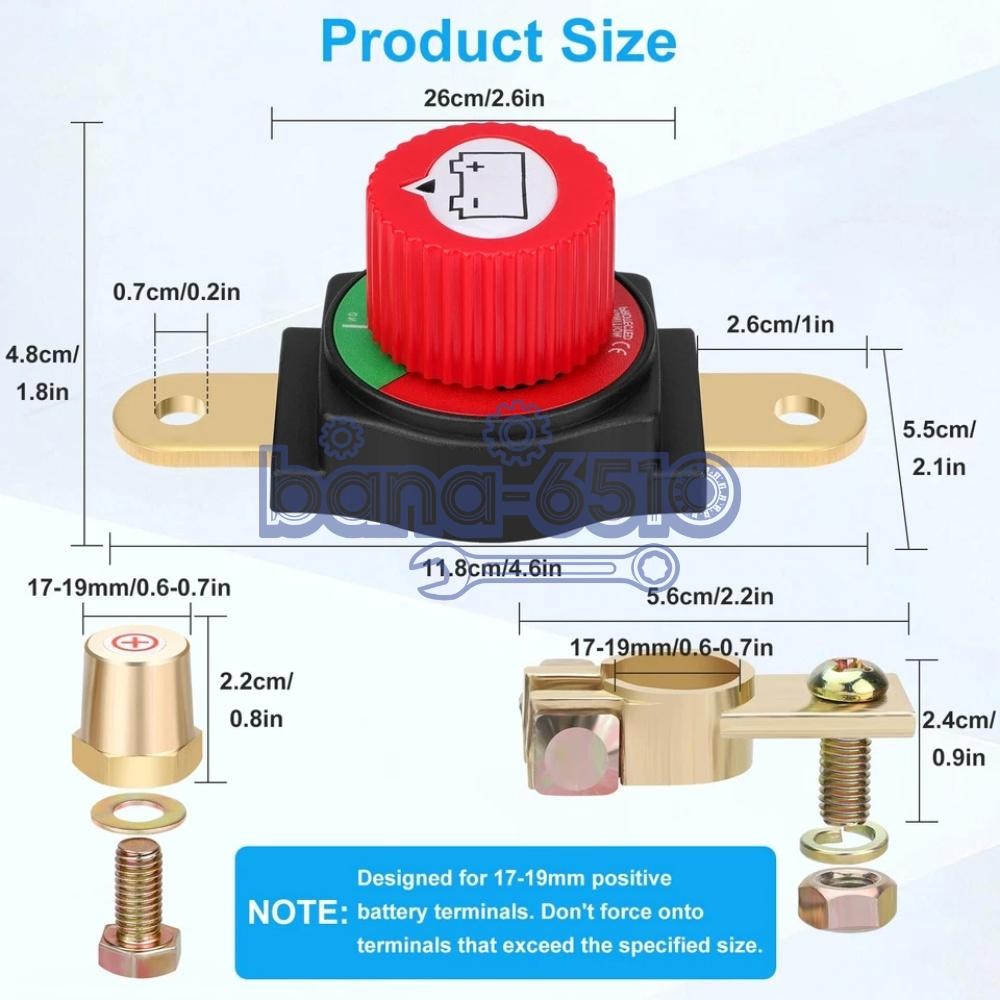 12V-48V Battery Power Cut Master Switch Disconnect Isolator On-Off Marine Car RV