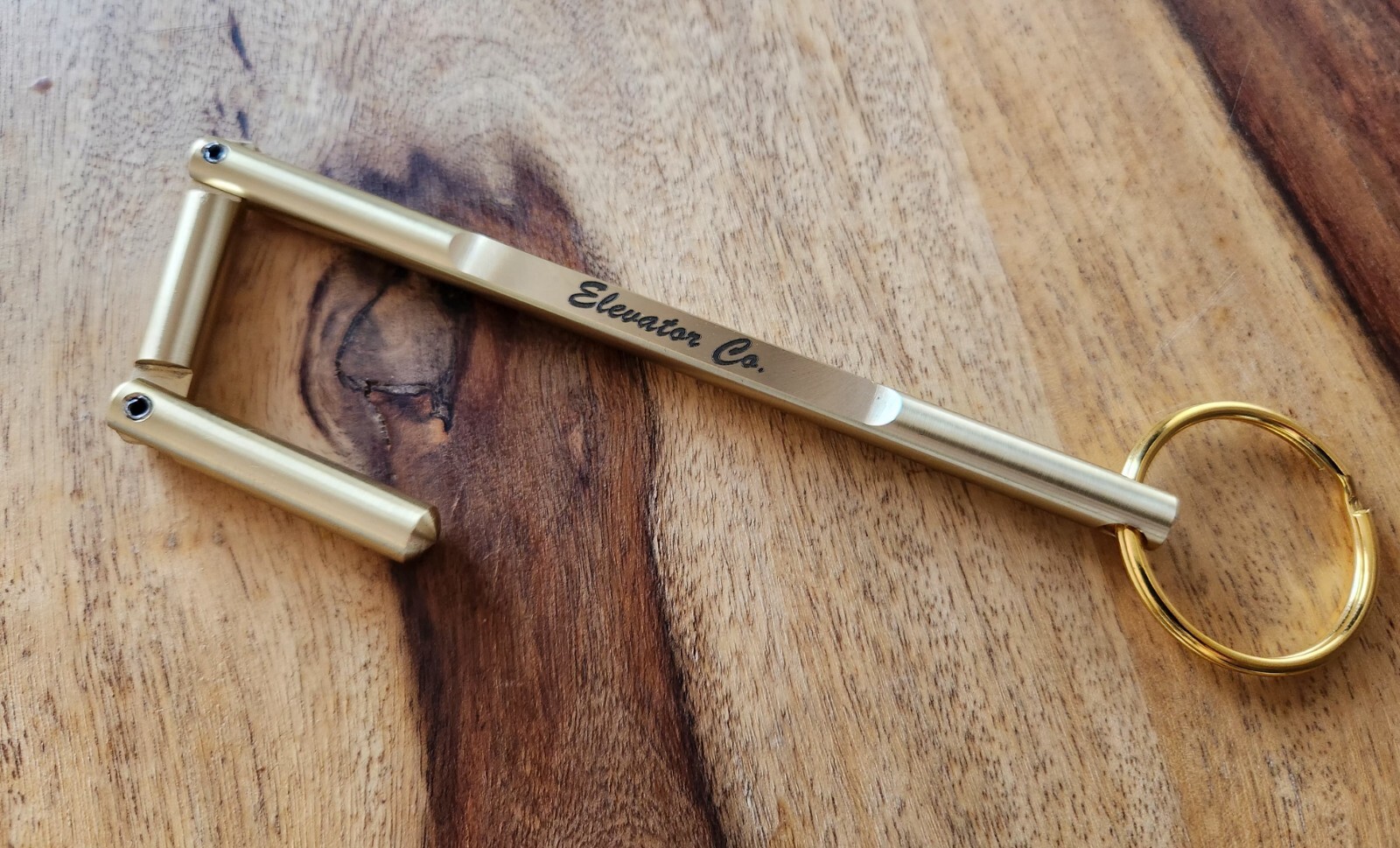 Elevator Door Key Solid Brass Customizable, Double Drop Leg Key