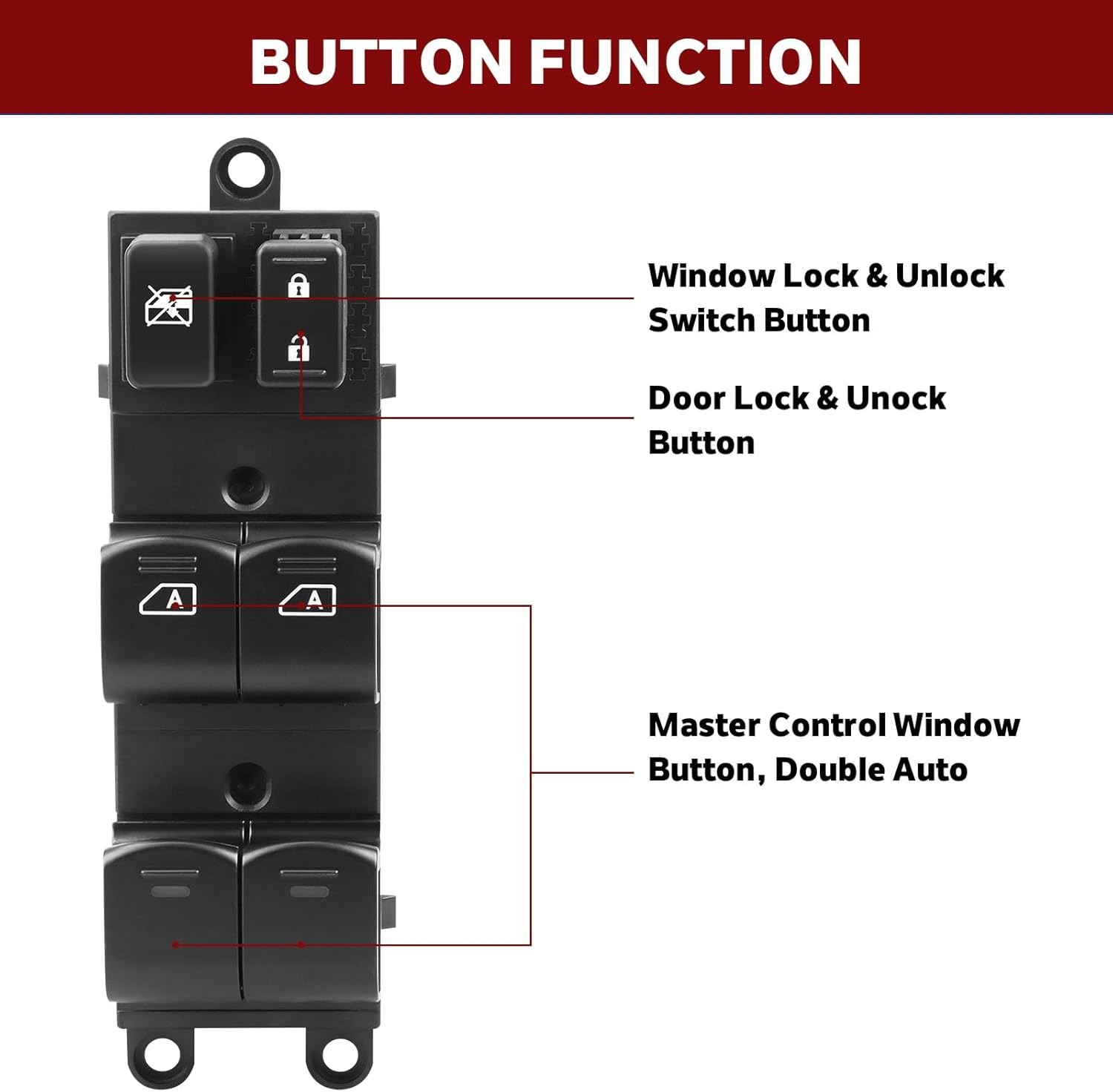 Master Power Window Switch Compatible with Nissan Titan 2004-2015, Nissan Armada