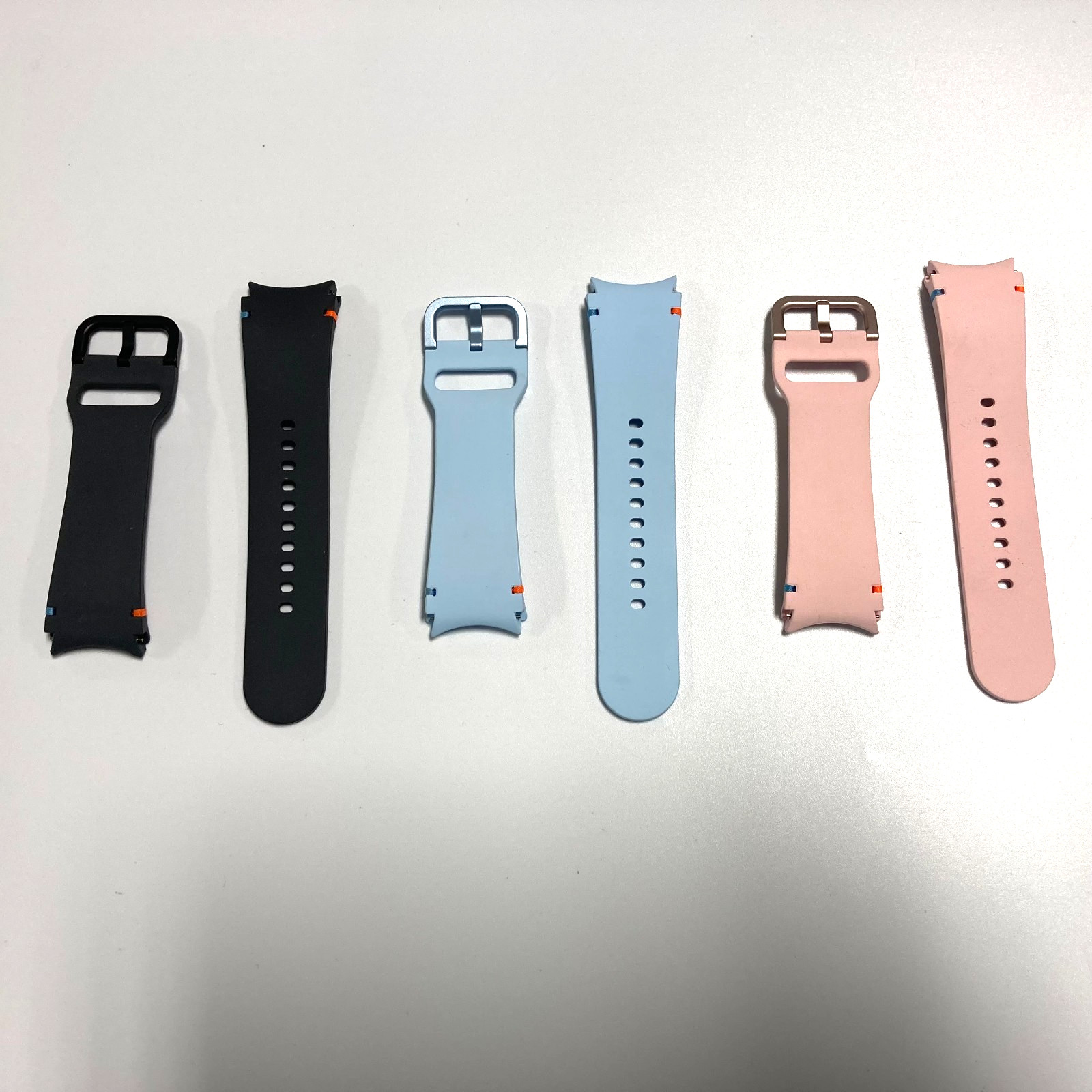 Genuine Samsung Galaxy Watch 7/6/5/4 Sport Band - S/M - Dark Gray/Pink/Blue