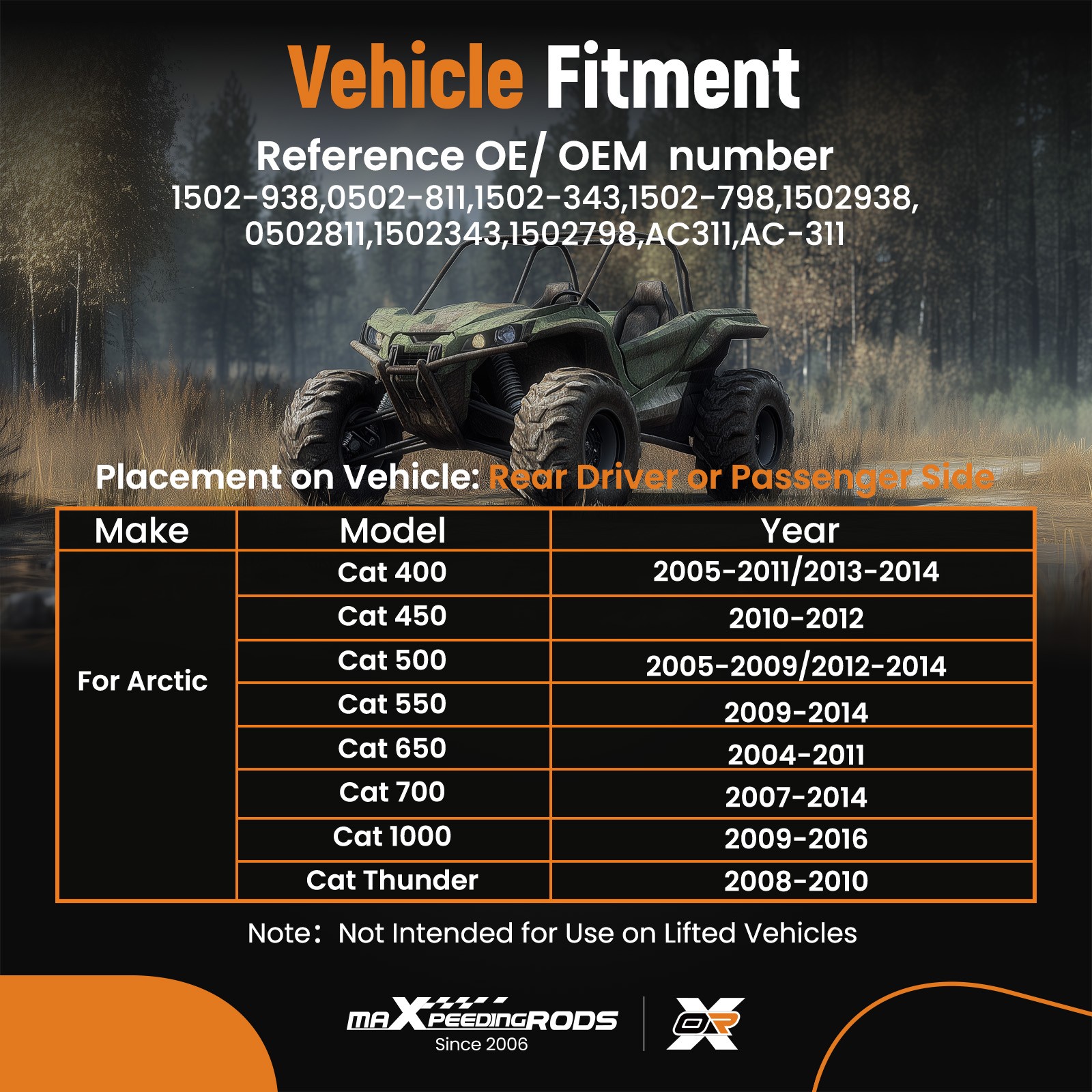 Complete Rear Left or Right Cv Axle For Arctic Cat 400 500 550 650 700 4x4 Auto