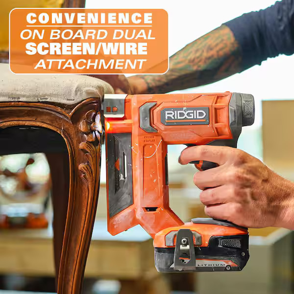 RIDGID Narrow Crown Stapler 3/8 18V Brushless Cordless TOOL ONLY R09897B