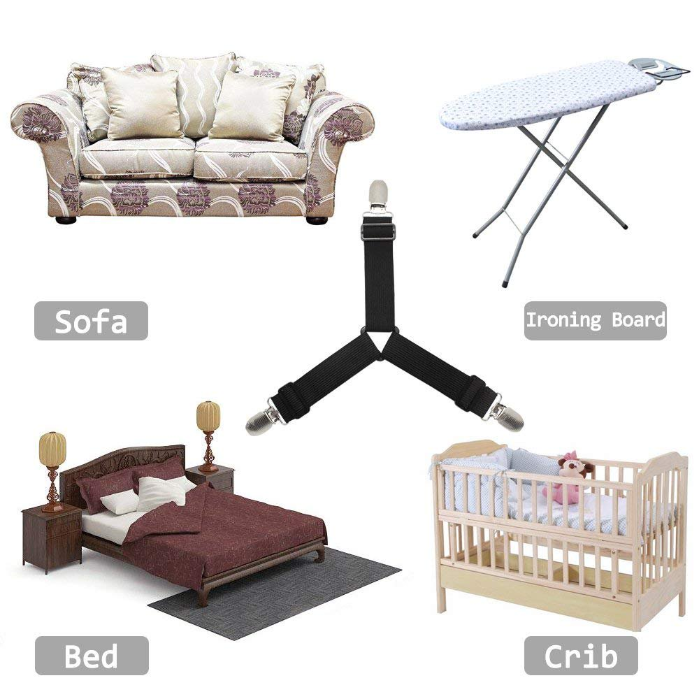 4-20x Triangle Fitted Sheet Strap Clips Grippers Mattress Bed Suspenders Holder