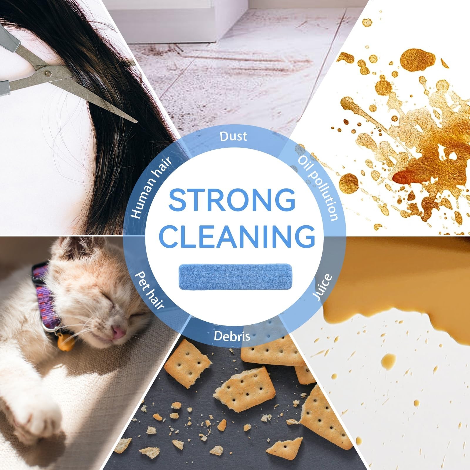 Replacement Microfiber Pad for Rubbermaid Commercial 24 Inch Mop Head - 8 Pac...