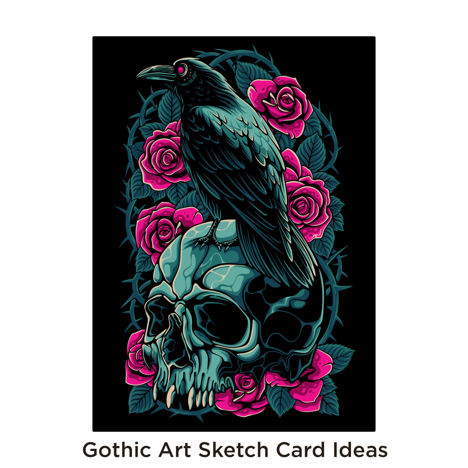 🕷️Gothic Sketch Cards - Blank Trading Cards 2.5x 3.5 - 32pt Thick - 5 Cards🕷️