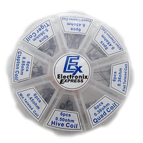 8 Different Pre-Built Coils - 48 Pieces Total - Convenient Case