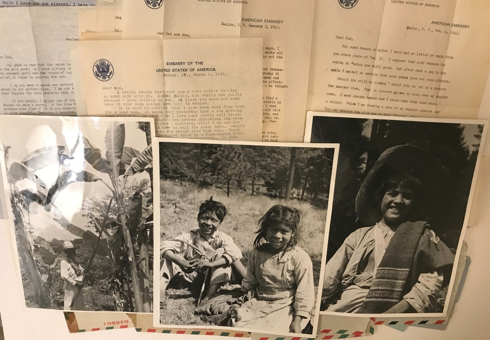 1941-42 Mexico Personal Letters Lot to US w/ Postal Covers incl. Examined