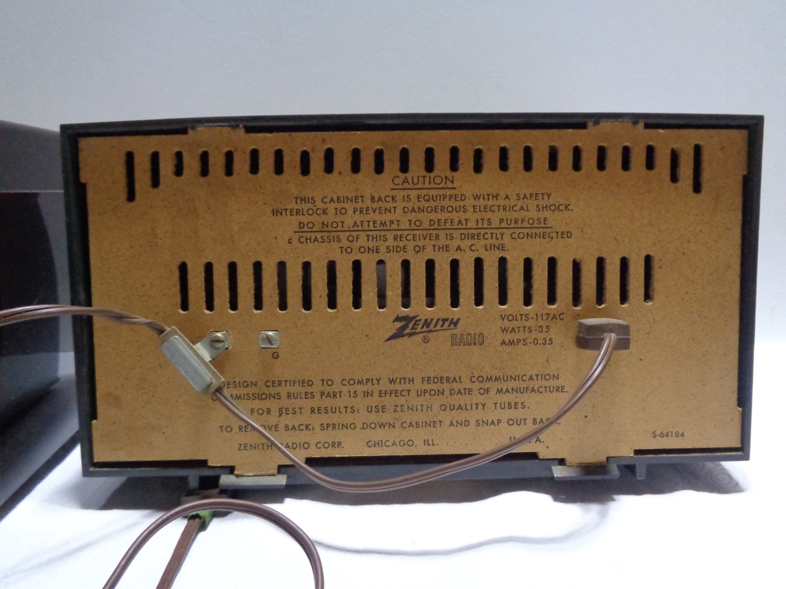 GE Tube Radio Model 480 Musaphonic & Zenith Tube Radio Model S-64184/Both Work