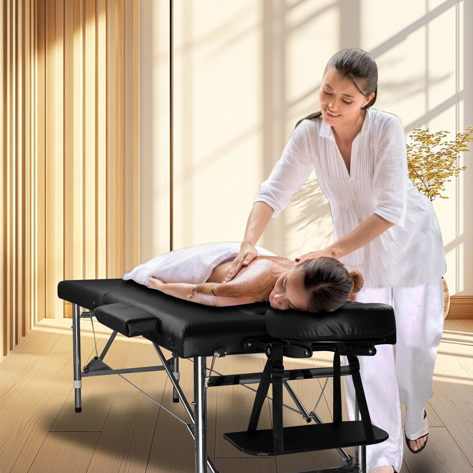 New Massage Table Massage Bed Spa Bed 84" Long Portable 2 folding W/ Carry Case