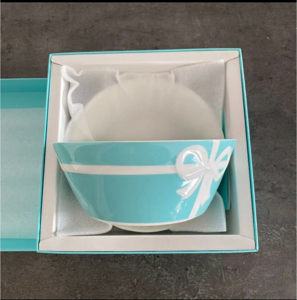 Tiffany & Co. Blue Box Bowl tableware Ribbon Bone 2pcs Set Gift New japan