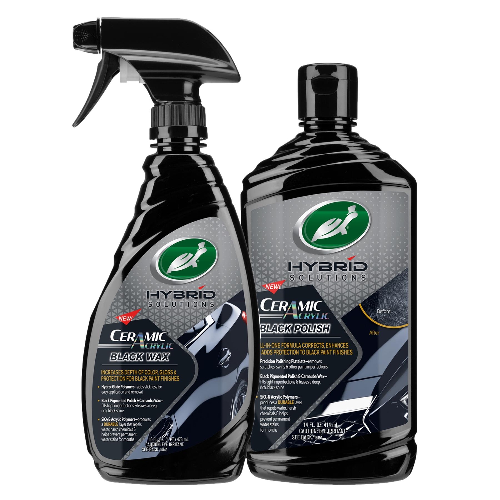 Turtle Wax Hybrid Solutions Ceramic Black Wax & Black Polish Combo Pack