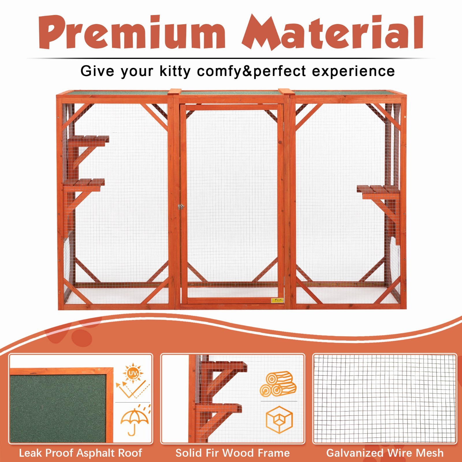 COZIWOW Cat House Outdoor Catio Cat Play Run Enclosures Indoor Kitty Window Cage