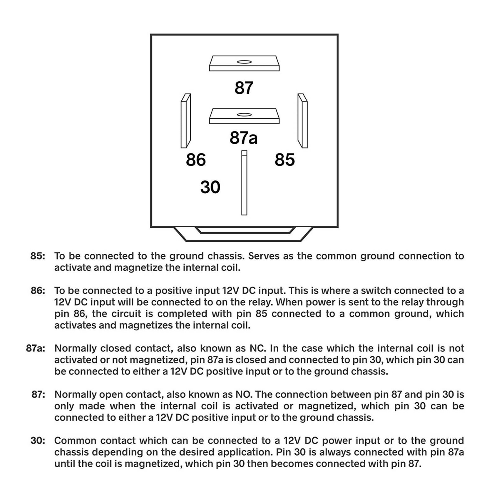 5Pin Automotive Car Relay Switch SPDT Harness Socket Waterproof 40A DC 12V 12AWG
