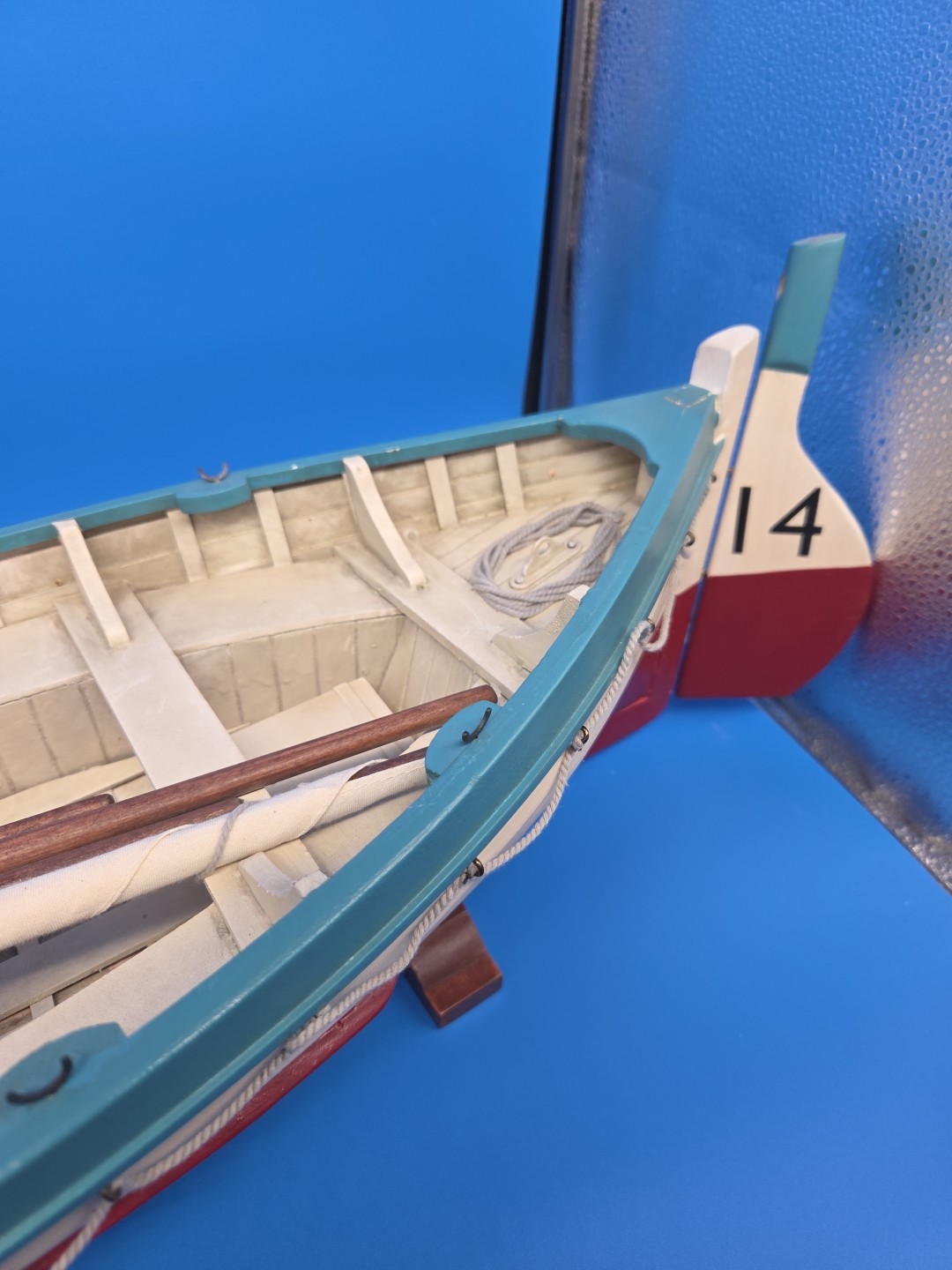 Vintage RMS Titanic Lifeboat No. 14 Replica 32" Wooden Model + Stands VERY NICE!