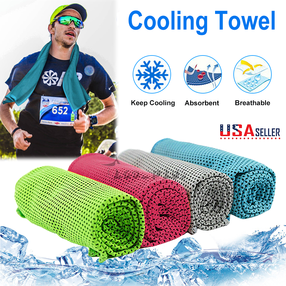 1-4PCS Cooling Towel For Neck and Face Cool Ice Sport Workout Yoga Sweat Towels