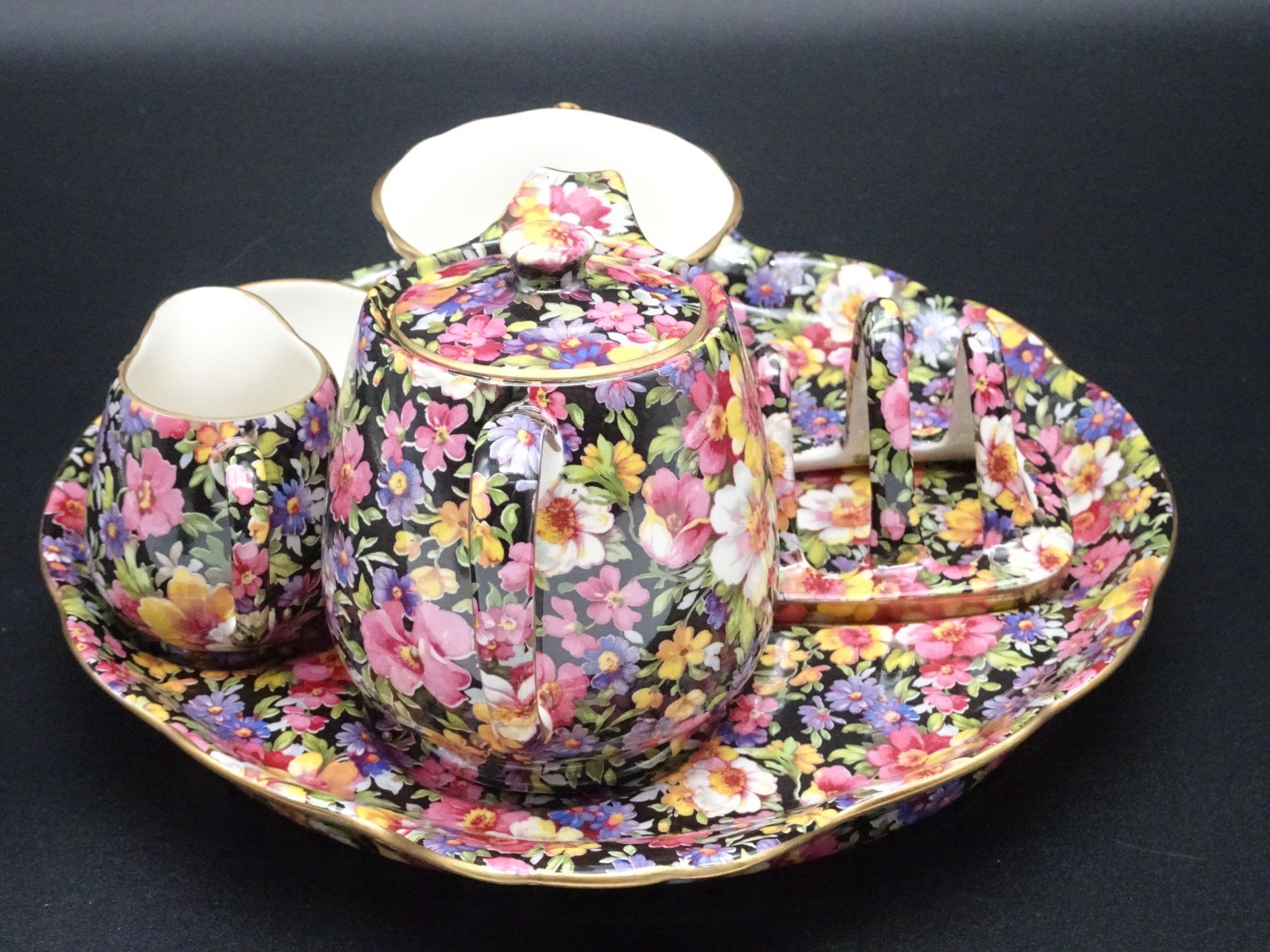 JAMES KENT STAFFORDSHIRE "LYDIA" CHINTZ BREAKFAST SET 100TH ANNIVERSARY EDITION