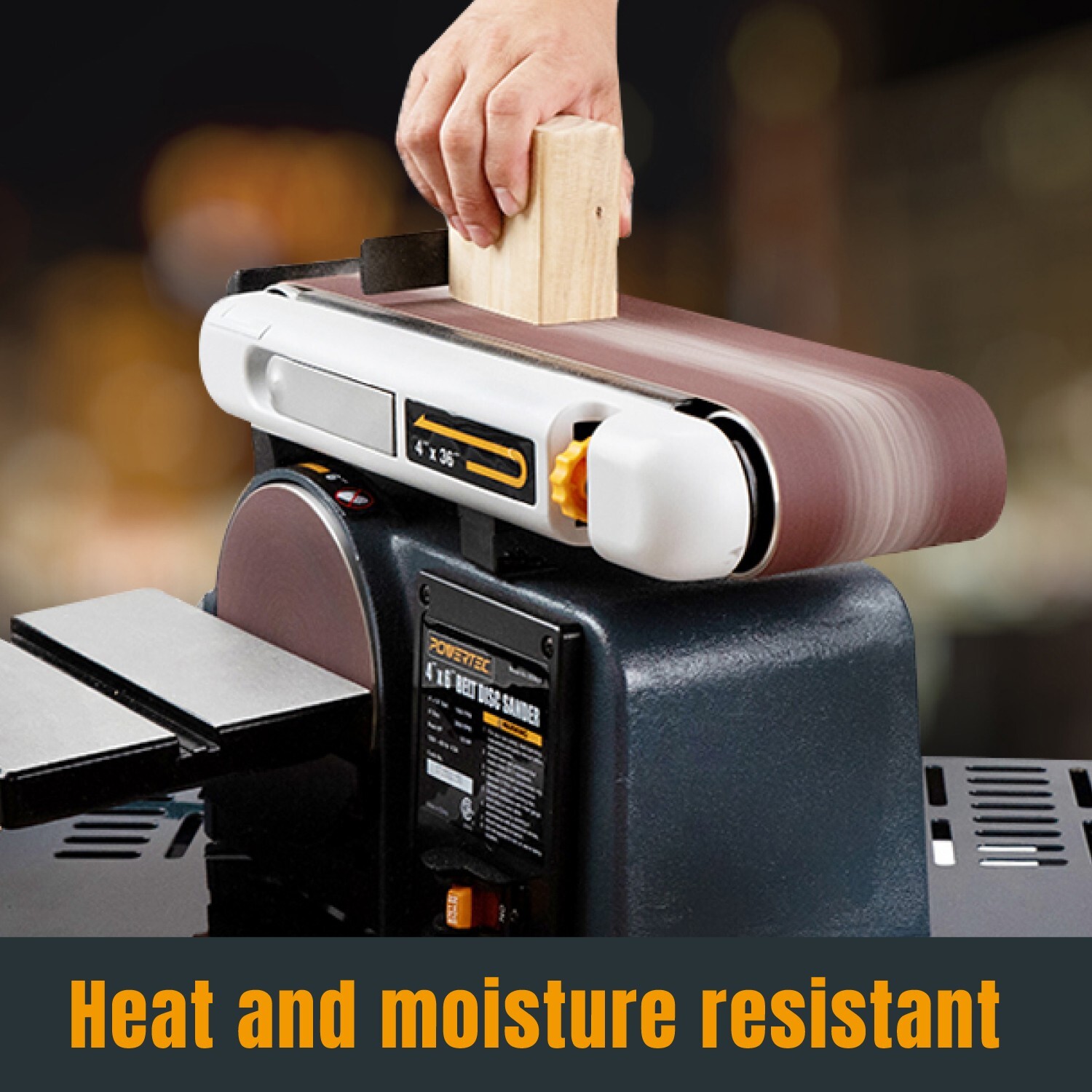 POWERTEC 60 Grit 4 x 36" Sanding Belt Aluminum Oxide Sandpaper, 10 PK (110630)