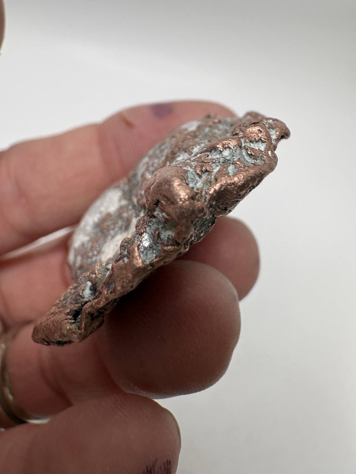 Pure Copper Rock Nugget Native Mineral Display Jewelry Specimen Upper Michigan