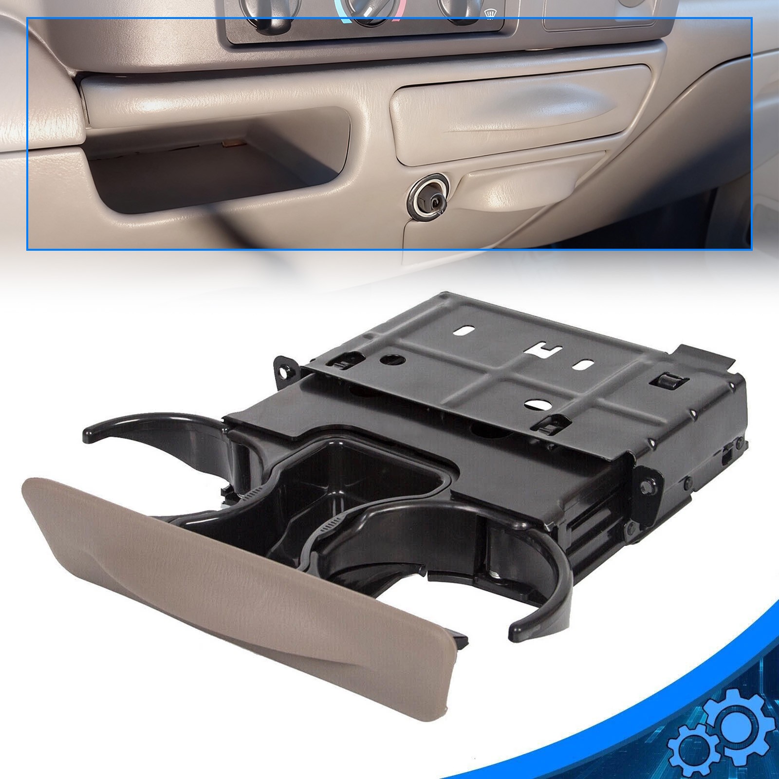 For 1999-2004 Ford Super Duty F250 F350 F450 F550 Dash Cup Holder Parchment Tan