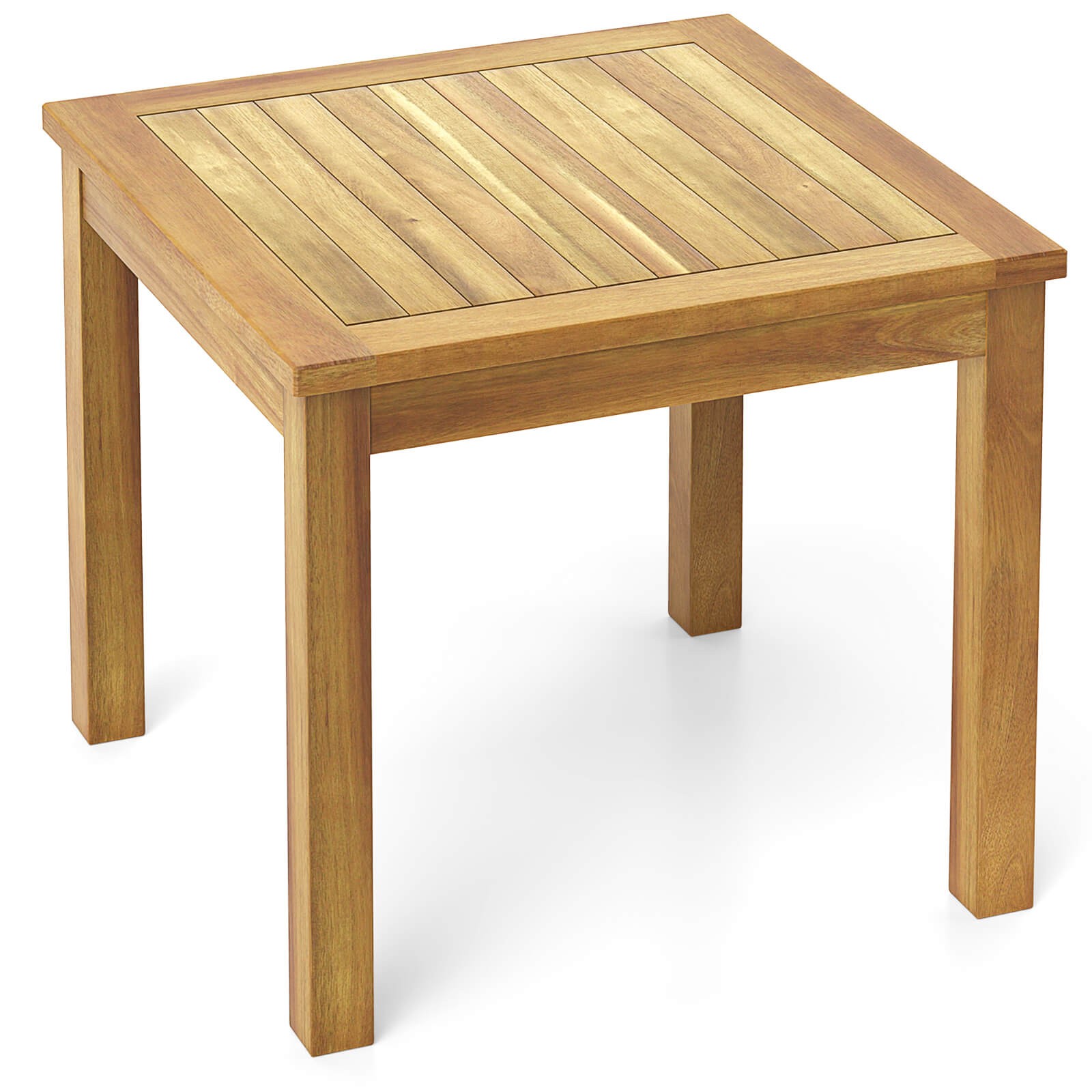 Outdoor Square Teak Wood End Table Coffee Table for Porch Deck Garden Patio