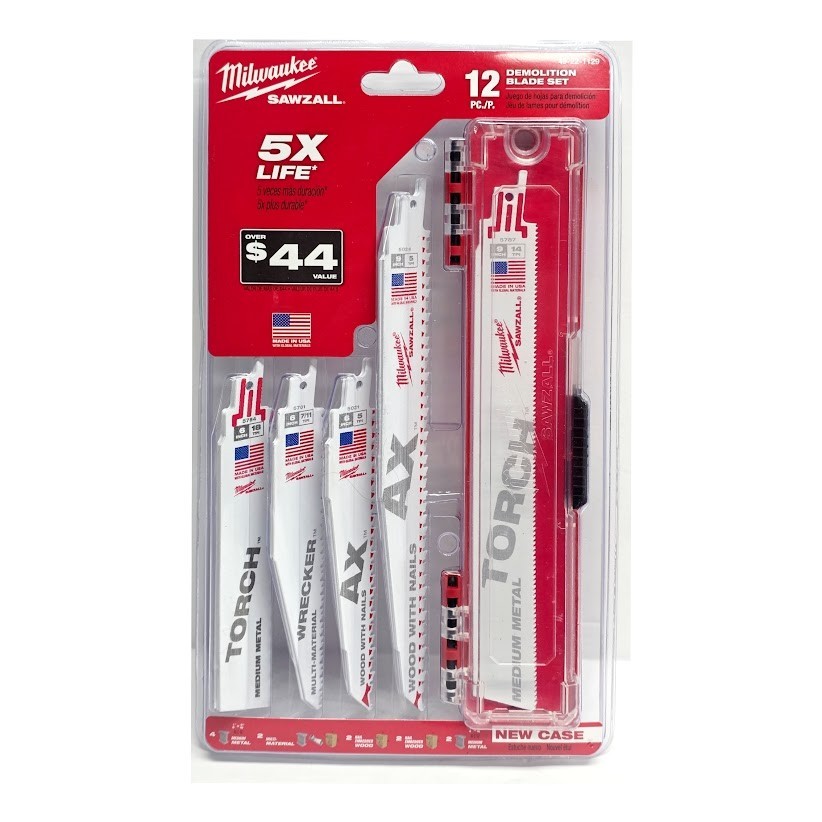 Milwaukee 49-22-1129 12-Piece Ultimate Demolition Sawzall Blade Set