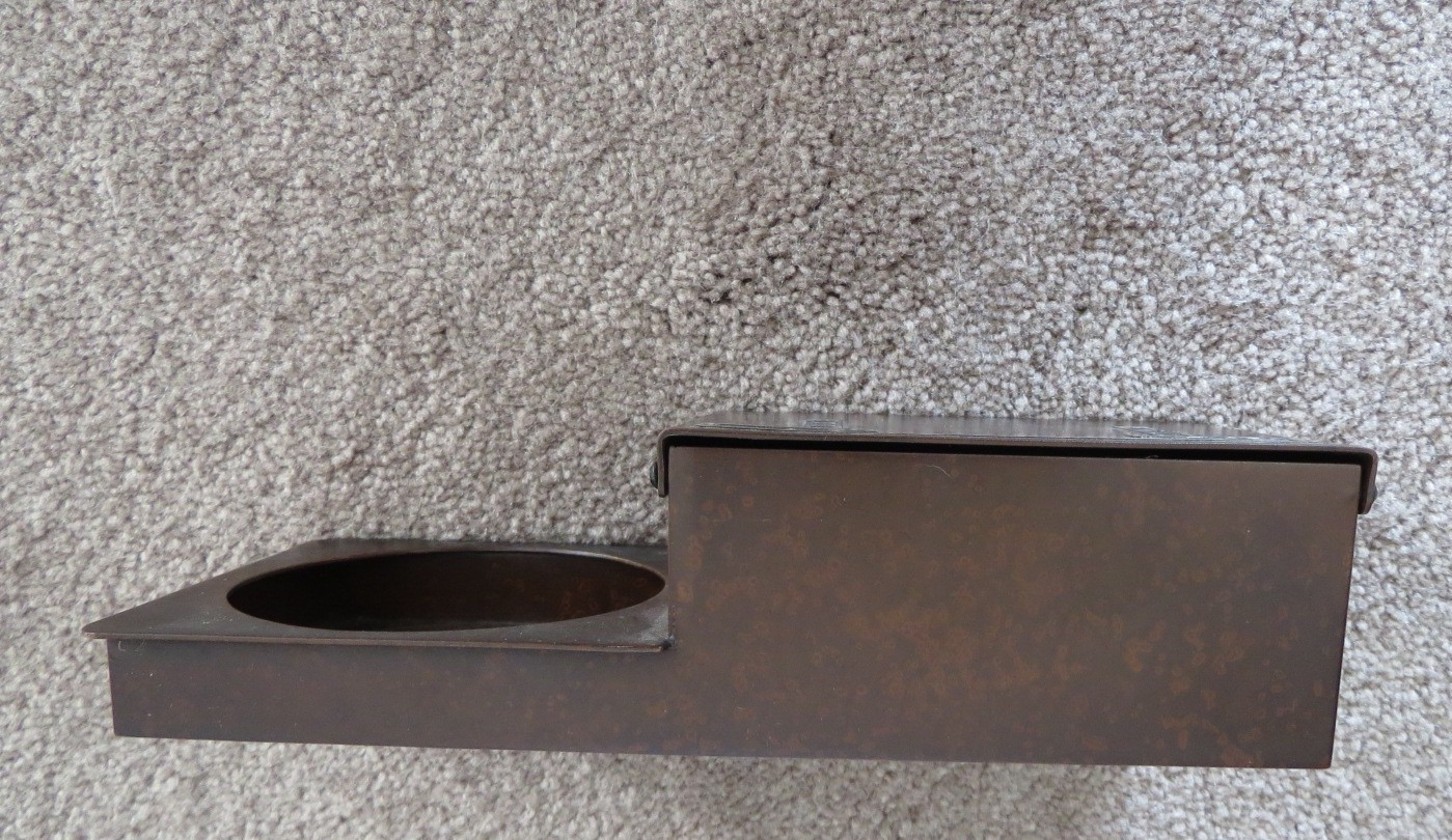 UNUSUAL HEINTZ ART STERLING ON BRONZE SMOKING SET